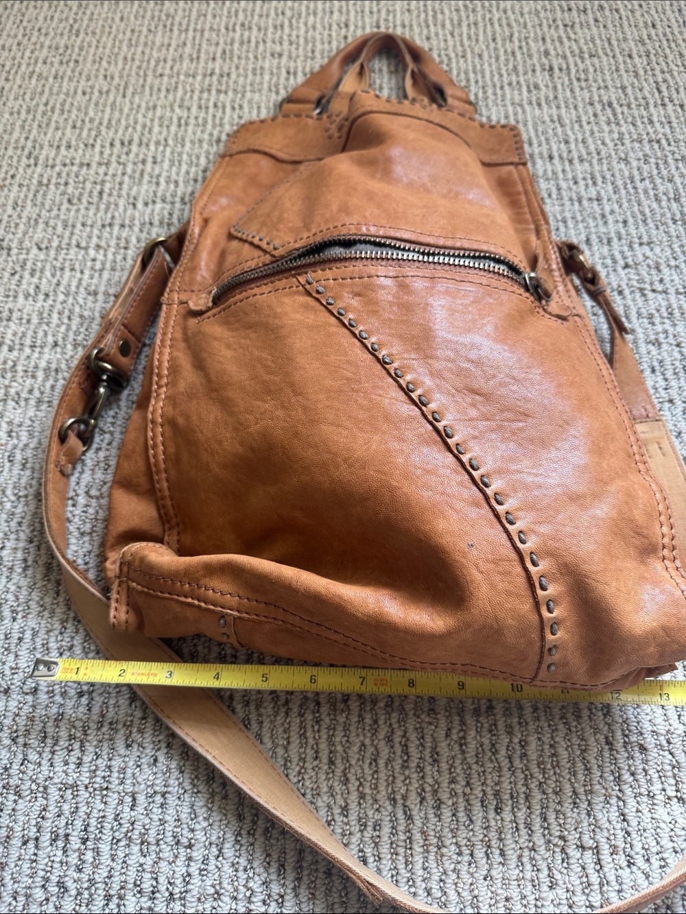 Lucky Brand Tan Leather Crossbody Bag